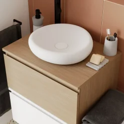 Plan De Travail Buanderie|Plan De Travail Salle De Bains|GoodHome Plan de toilette L.60 x l.45 x ép.1,8 cm, effet chêne, Kentia