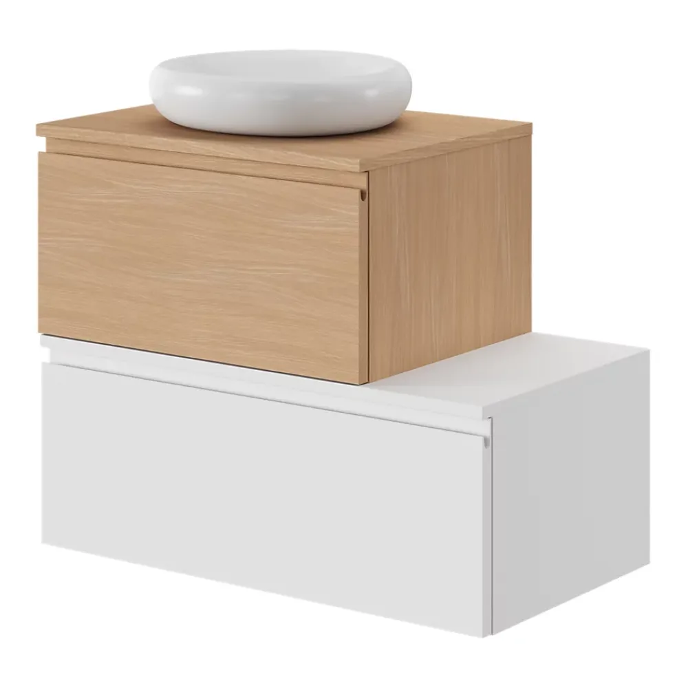 Plan De Travail Buanderie|Plan De Travail Salle De Bains|GoodHome Plan de toilette L.60 x l.45 x ép.1,8 cm, effet chêne, Kentia