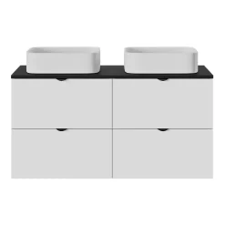 Plan De Travail Buanderie|Plan De Travail Salle De Bains|GoodHome Plan de toilette L.120 x l.45 x ép.18 cm noir mat Kentia