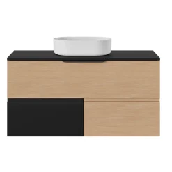 Plan De Travail Buanderie|Plan De Travail Salle De Bains|GoodHome Plan de toilette L.120 x l.45 x ép.18 cm noir mat Kentia
