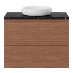 GoodHome Plan de toilette L.80 x l.45 x ép.2 cm effet marbre noir Cadélia