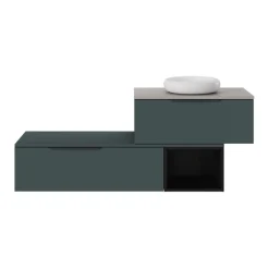 GoodHome Plan de toilette L.80 x l.45 x ép.2 cm effet marbre noir Cadélia