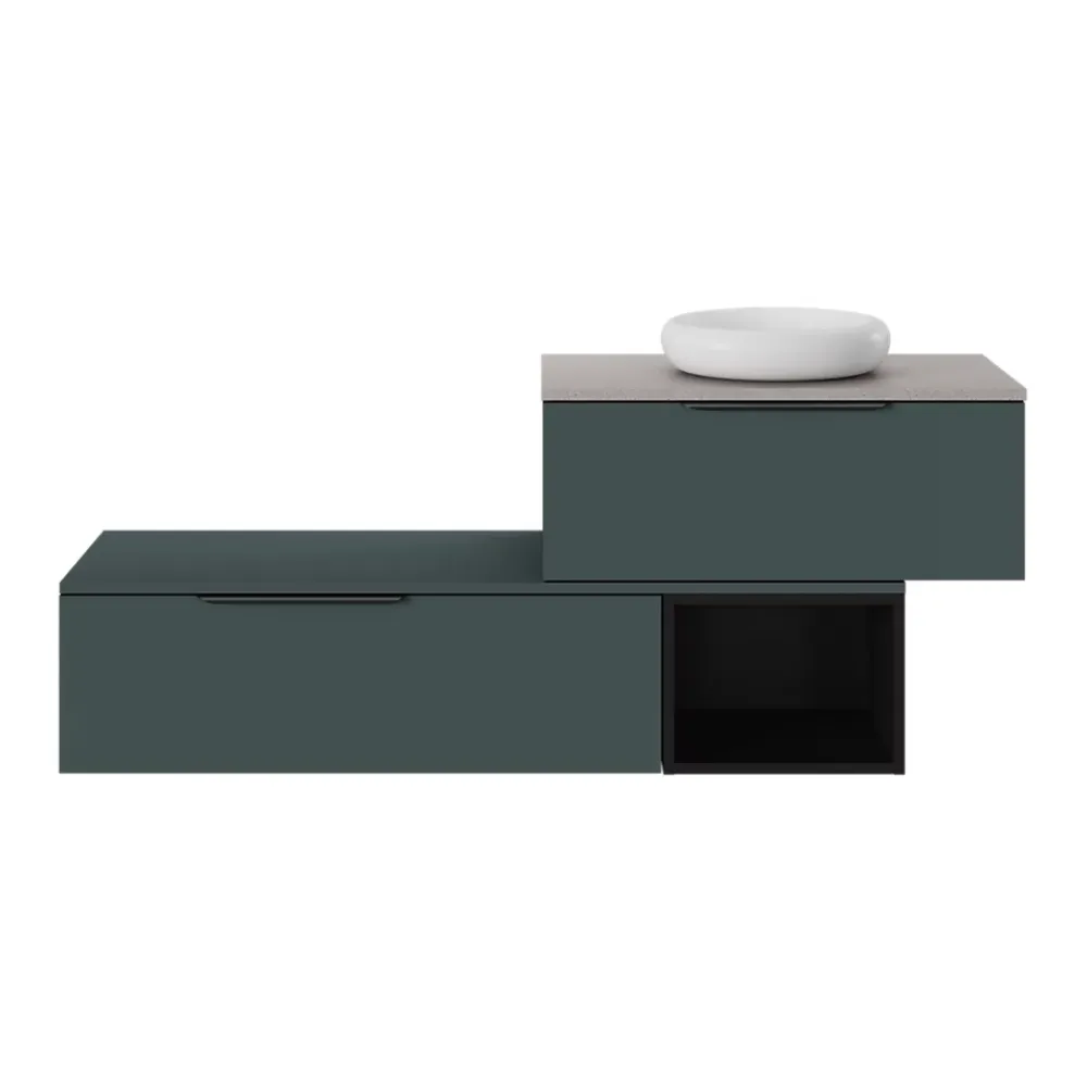GoodHome Plan de toilette L.80 x l.45 x ép.2 cm effet marbre noir Cadélia