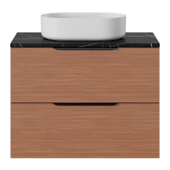 GoodHome Plan de toilette L.80 x l.45 x ép.2 cm effet marbre noir Cadélia