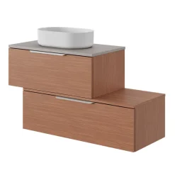 GoodHome Plan de toilette L.100 x l.45 x ép.18 cm effet noyer Kentia