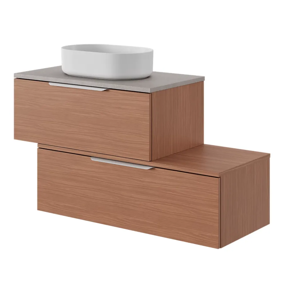 GoodHome Plan de toilette L.100 x l.45 x ép.18 cm effet noyer Kentia