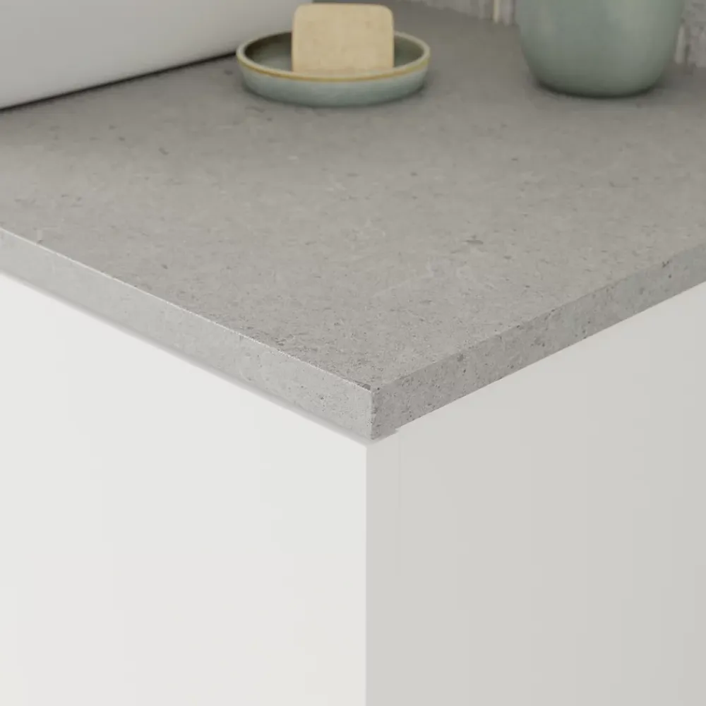 Plan De Travail Buanderie|Plan De Travail Salle De Bains|GoodHome Plan de toilette L.120 x l.45 x ép.2 cm effet granite gris Cadélia