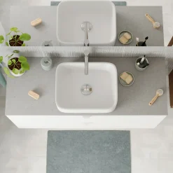 Plan De Travail Buanderie|Plan De Travail Salle De Bains|GoodHome Plan de toilette L.120 x l.45 x ép.2 cm effet granite gris Cadélia