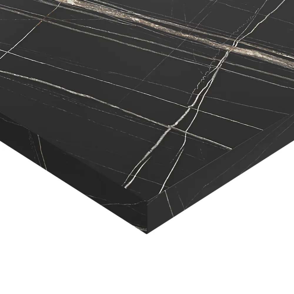 GoodHome Plan de toilette L.100 x l.45 x ép.2 cm effet marbre noir Cadélia