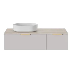 Plan De Travail Buanderie|Plan De Travail Salle De Bains|GoodHome Plan de toilette L.120 x l.45 x ép.2 cm effet travertin Cadélia
