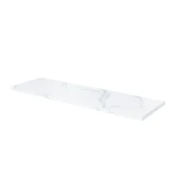 Plan De Travail Buanderie|Plan De Travail Salle De Bains|GoodHome Plan de toilette L.140 x l.45 x ép.2 cm effet marbre blanc Cadélia