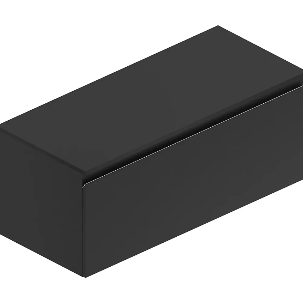 Ipiemme SRL Plan de toilette noir mat L.120 x l.51,5 x ép.2 cm, Pura+
