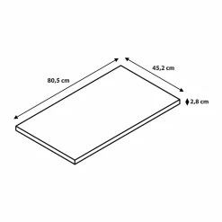 Plan De Travail Buanderie|Plan De Travail Salle De Bains|GoodHome Plan de toilette placage chêne L.80,4 x l.45,2 x ép.2,8 cm, Perma
