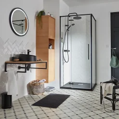 GoodHome Plan de toilette placage chêne L.80 x l.45 x ép.1,8 cm Avela
