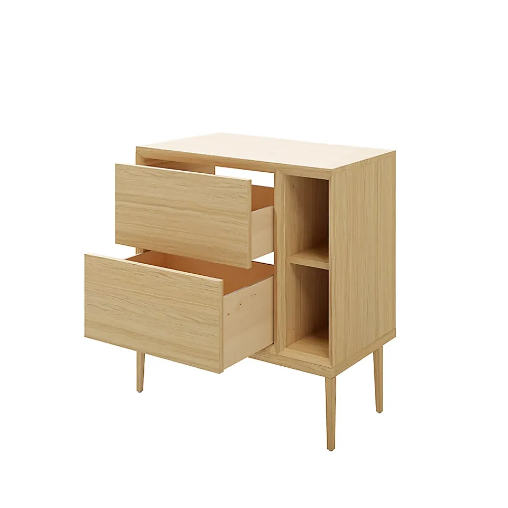 GoodHome Plan de toilette placage chêne L.80 x l.45 x ép.1,8 cm Avela