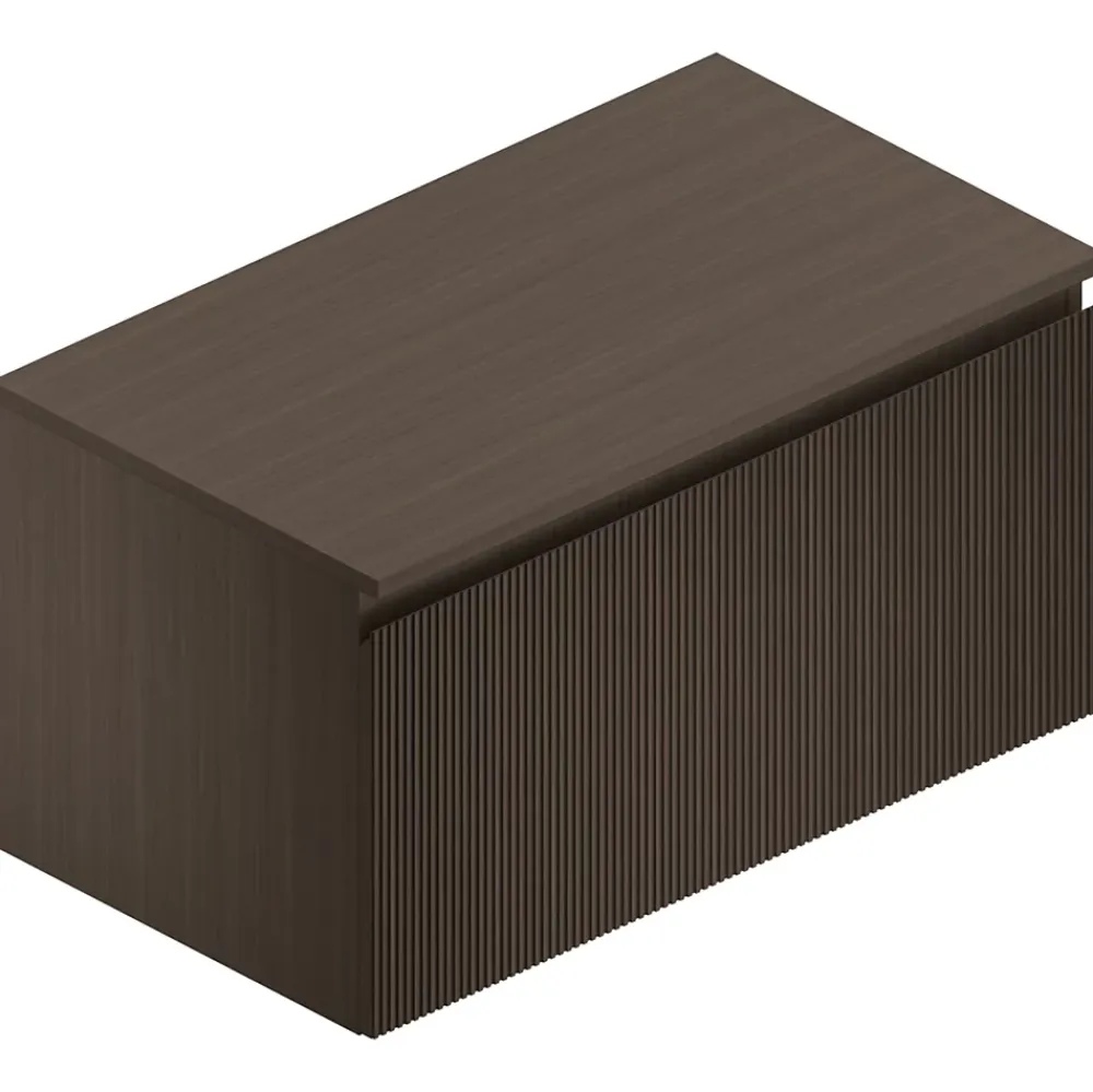 Ipiemme SRL Plan de toilette plaqué noyer L.90x l.51,5 x ép.2 cm, Pura+