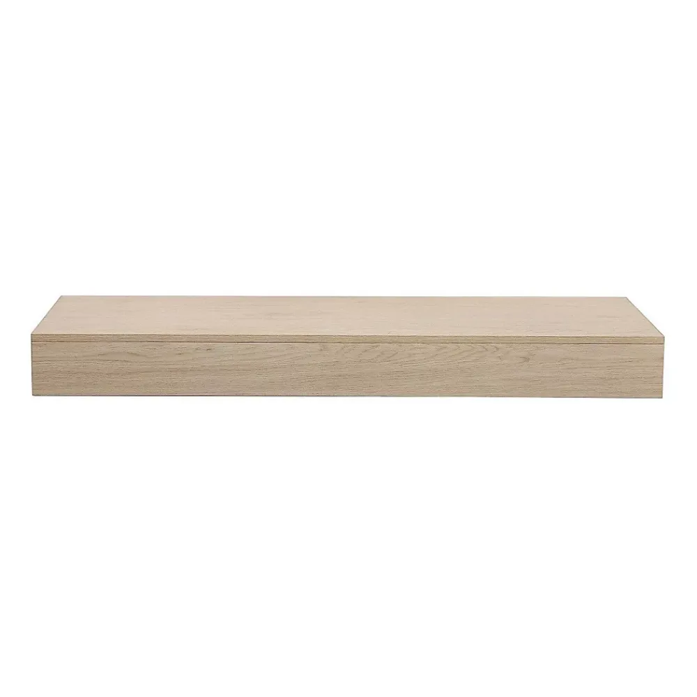 Etagère Salle De Bains|Mob-In Plan de toilette suspendu pour vasque WILL - 120 cm - Ep. 12 cm + Equerres invisibles - Décor Chêne
