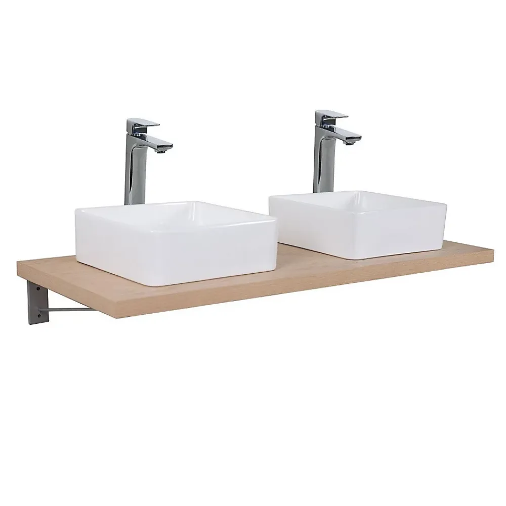Etagère Salle De Bains|Mob-In Plan de toilette suspendu pour vasque WILL - 120 cm - Ep. 3,8 cm