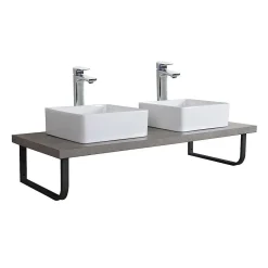 Etagère Salle De Bains|Mob-In Plan de toilette suspendu pour vasque WILL - 120 cm - Ep. 3,8 cm
