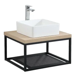 Etagère Salle De Bains|Mob-In Plan de toilette suspendu WILL -Ep. 3,8cm L60cm + structure métal