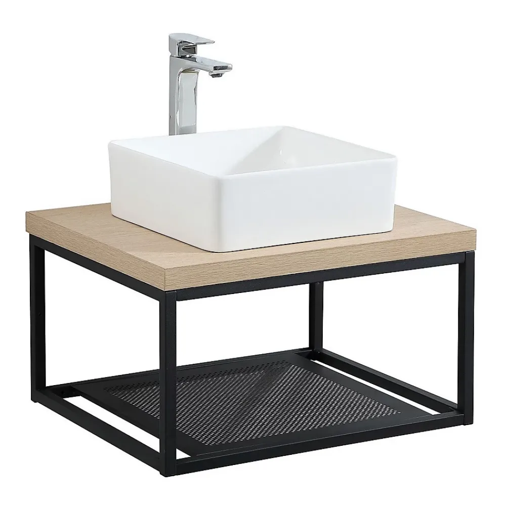 Etagère Salle De Bains|Mob-In Plan de toilette suspendu WILL -Ep. 3,8cm L60cm + structure métal