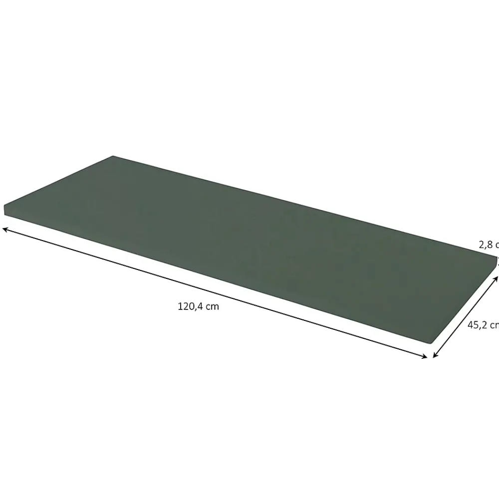 GoodHome Plan de toilette vert mat L.120,4 x l.45,2 x ép.2,8 cm, Perma
