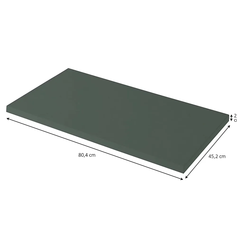 Plan De Travail Buanderie|Plan De Travail Salle De Bains|GoodHome Plan de toilette vert mat L.80,4 x l.45,2 x ép.2,8 cm, Perma