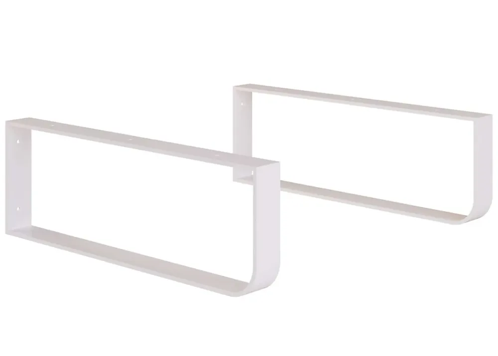 T-Bath Plan de toilette 61x49x3 cm hydrofuge placage frêne naturel avec supports blancs