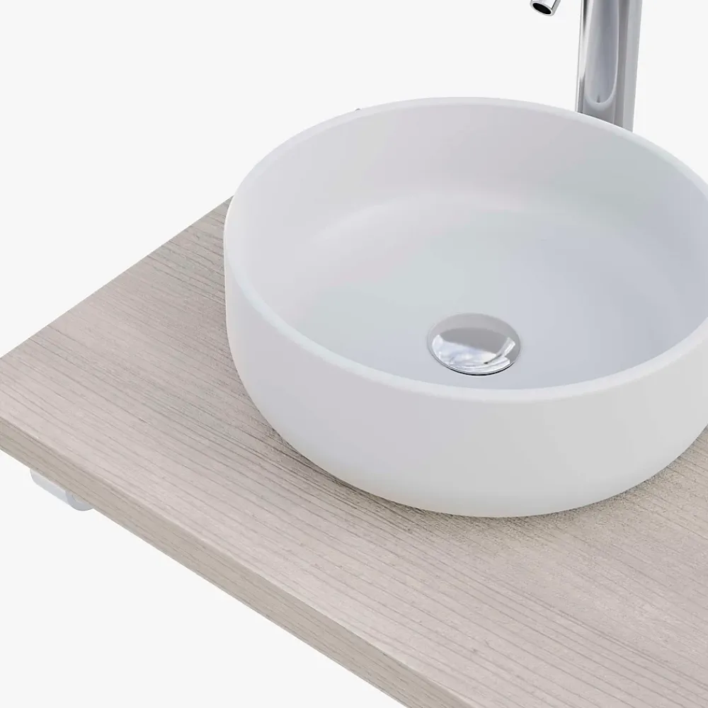 Plan De Travail Salle De Bains|T-Bath Plan de toilette 121x49x3 cm hydrofuge placage frêne naturel