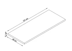 T-Bath Plan de toilette 121x49x3 cm hydrofuge placage orme naturel