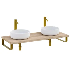 T-Bath Plan de toilette 121x49x3 cm hydrofuge placage orme naturel