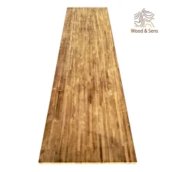 Wood&Sens Plan de travail bois massif Teck lamellé abouté L.250 x P.65 cm, Ep.26 mm