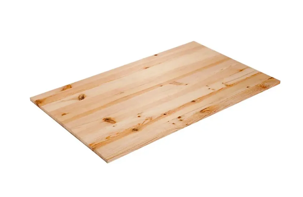 Wood&Sens Plan de travail bois massif Pin Rustique pleines lames L.240 x P.65 cm, Ep.26 mm