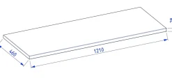 Furnidea Plan de travail en bois chêne massif naturel 120 cm pour meuble de salle de bain