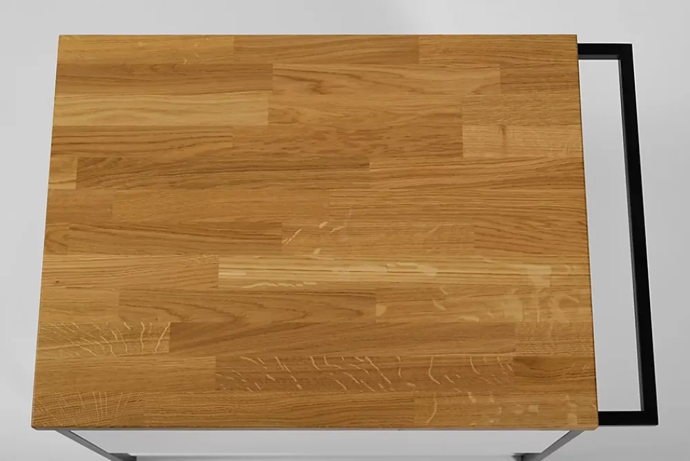 Furnidea Plan de travail en bois chêne massif naturel 120 cm pour meuble de salle de bain