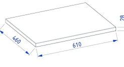 Furnidea Plan de travail en bois chêne massif naturel 60 cm pour meuble de salle de bain