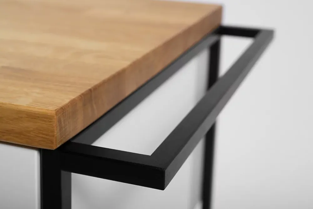 Furnidea Plan de travail en bois chêne massif naturel 60 cm pour meuble de salle de bain