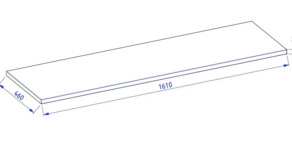 Furnidea Plan de travail en bois chêne massif naturel 160 cm pour meuble de salle de bain
