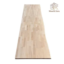 Wood&Sens Plan de travail Hêtre massif bord naturel L.250 x l.65 cm, Ep.36 mm