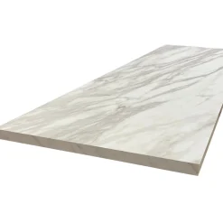 Forestea Plan de travail ilot central stratifié HPL marbre blanc 1600 x 900 x 38 mm
