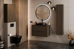 Furnidea Plan de travail pour meuble de salle de bain TERRA VILLA coloris noyer foncé 60 cm