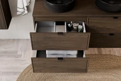 Furnidea Plan de travail pour meuble de salle de bain TERRA VILLA coloris noyer foncé 80 cm