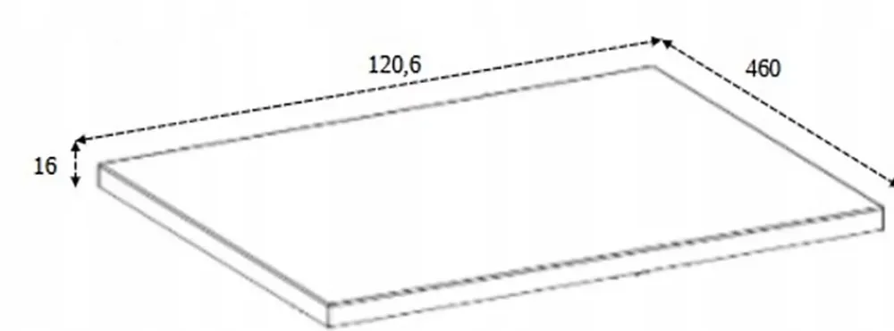 Furnidea Plan de travail pour meuble de salle de bain VENA FLOW chêne Craft 120 cm
