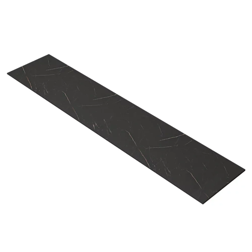 Plan De Travail Buanderie|GoodHome Plan de travail réversible compact 1 face aspect marbre noir / 1 face noir mat Nepeta L.300 x l.62 x Ép.1,2 cm