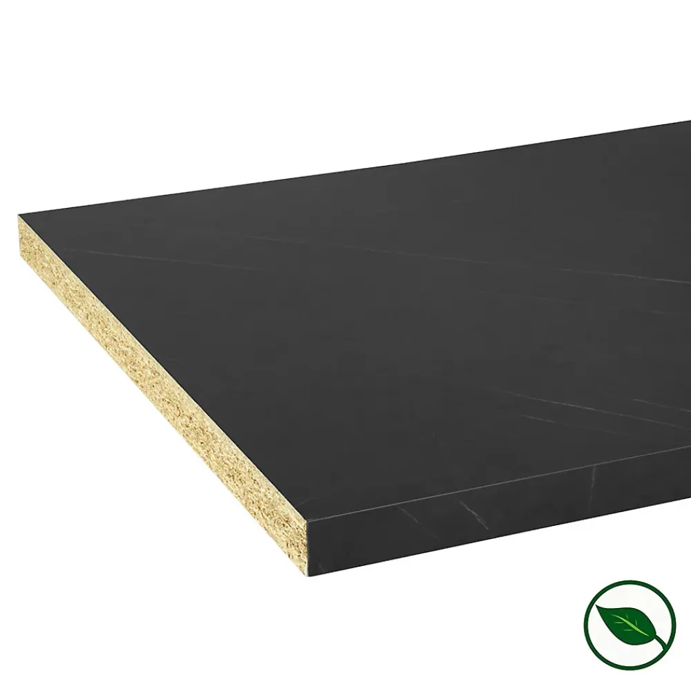 Forestea Plan de travail stratifié CPL Marbre noir 3040 x 640 x 38 mm