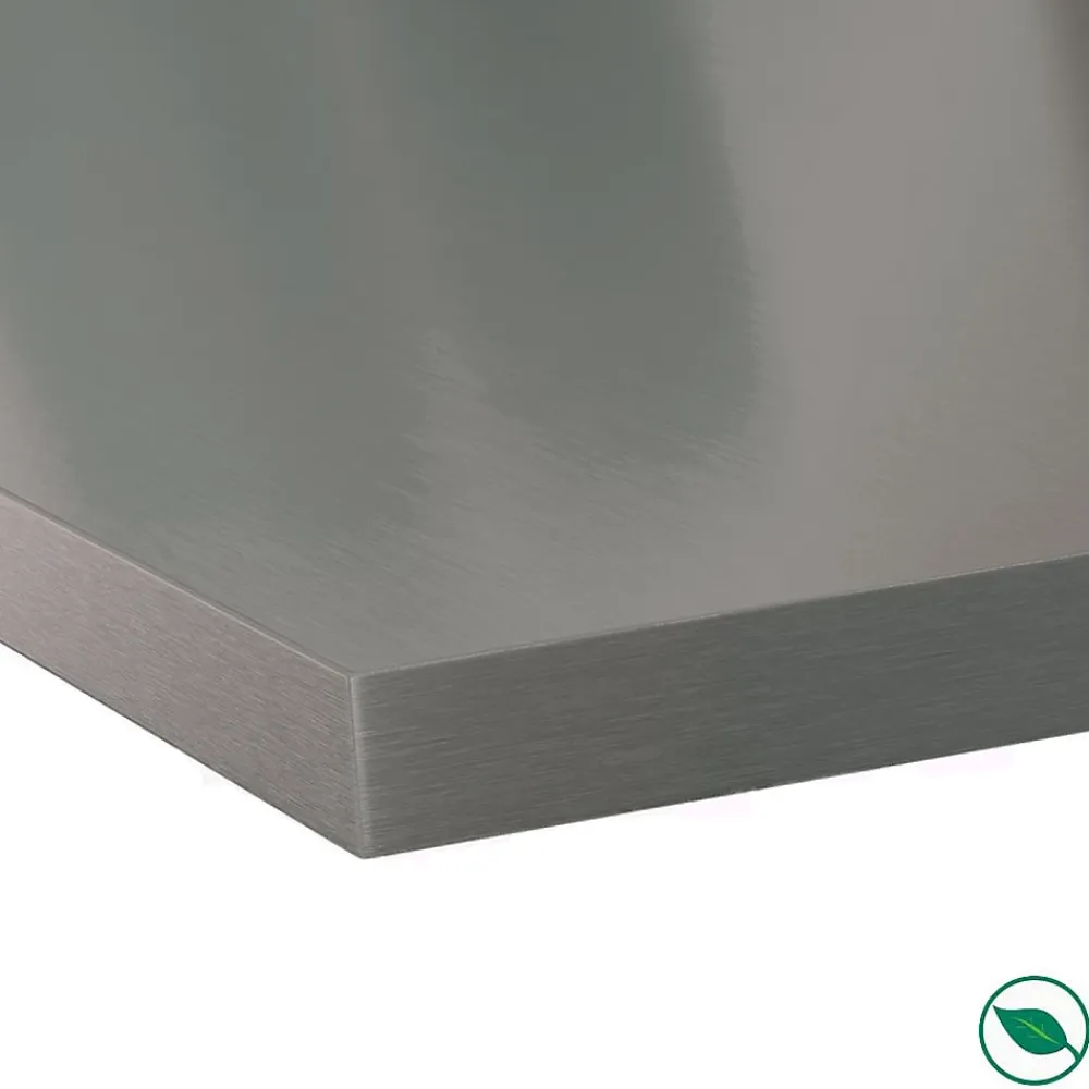 Forestea Plan de travail stratifié HPL aluminium 3000 x 650 x 38 mm