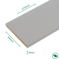 Forestea Plan de travail stratifié aluminium 2770 x 640 EP 38 mm