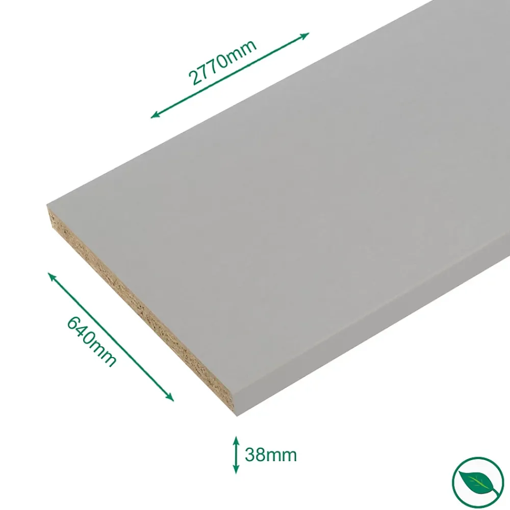 Forestea Plan de travail stratifié aluminium 2770 x 640 EP 38 mm