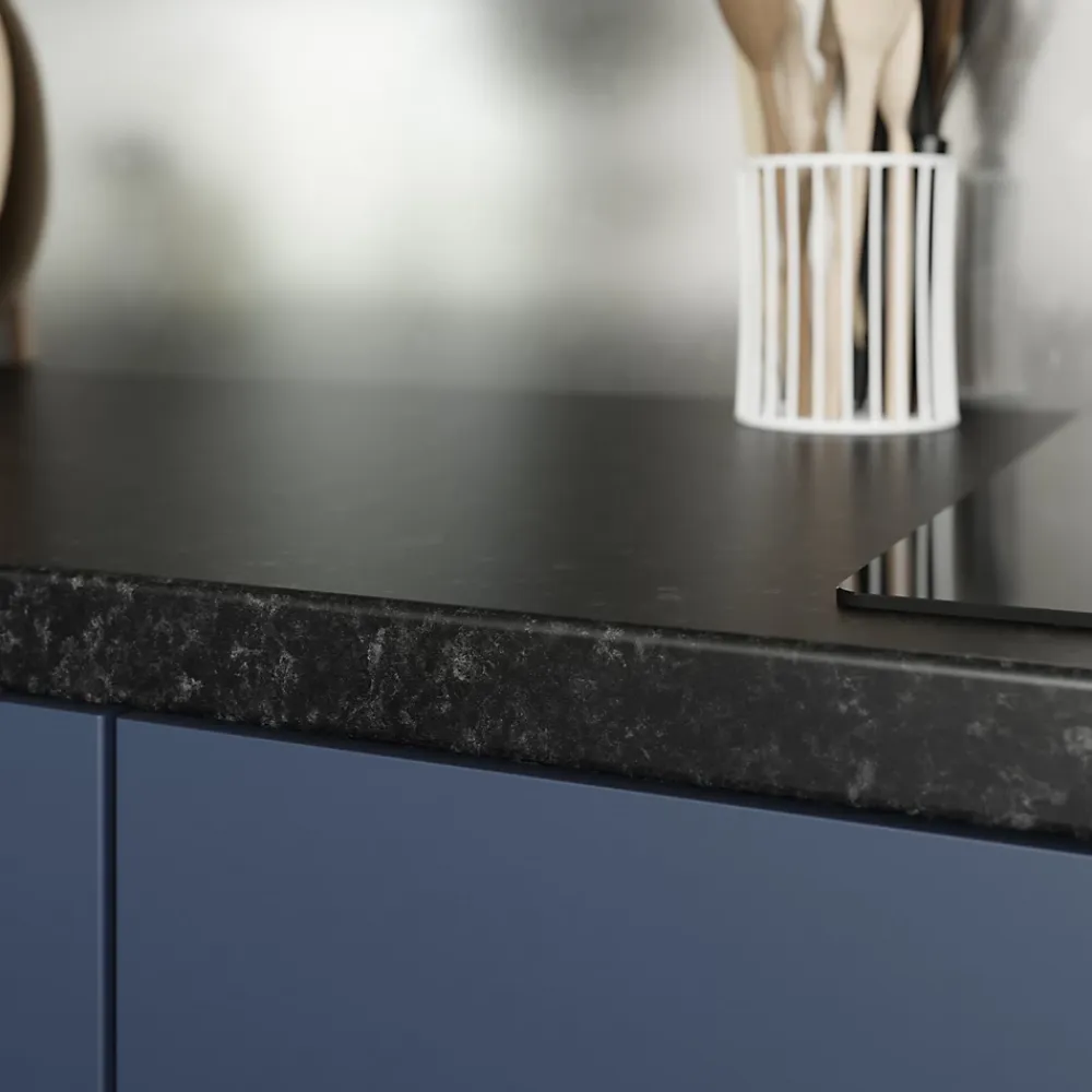 Plan De Travail Buanderie|GoodHome Plan de travail stratifié effet granit noir L.300 x l.62 x ép.3,8 cm, Kabsa