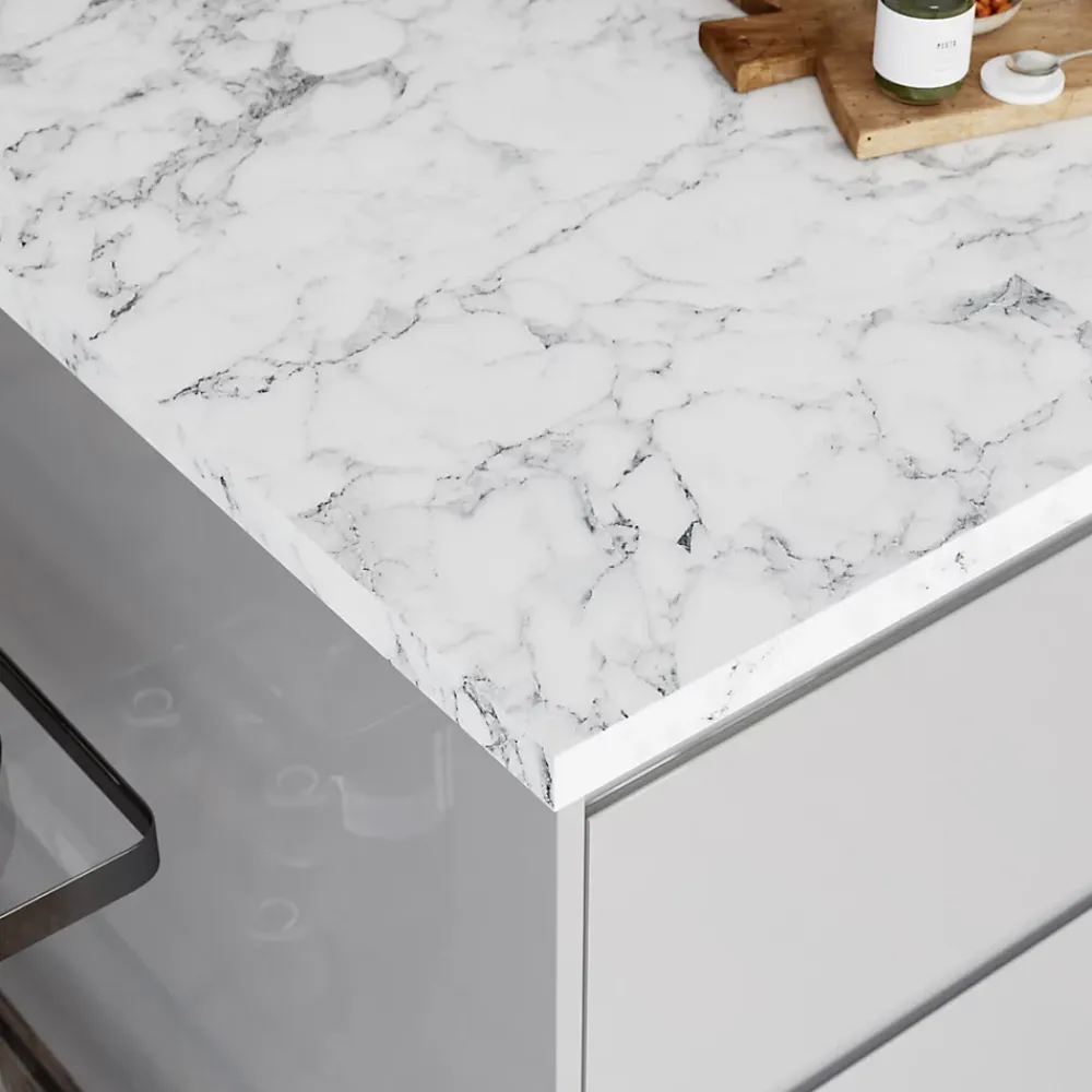 Plan De Travail Buanderie|GoodHome Plan de travail stratifié aspect quartzite Berberis L.300 x Ép.3,8 cm